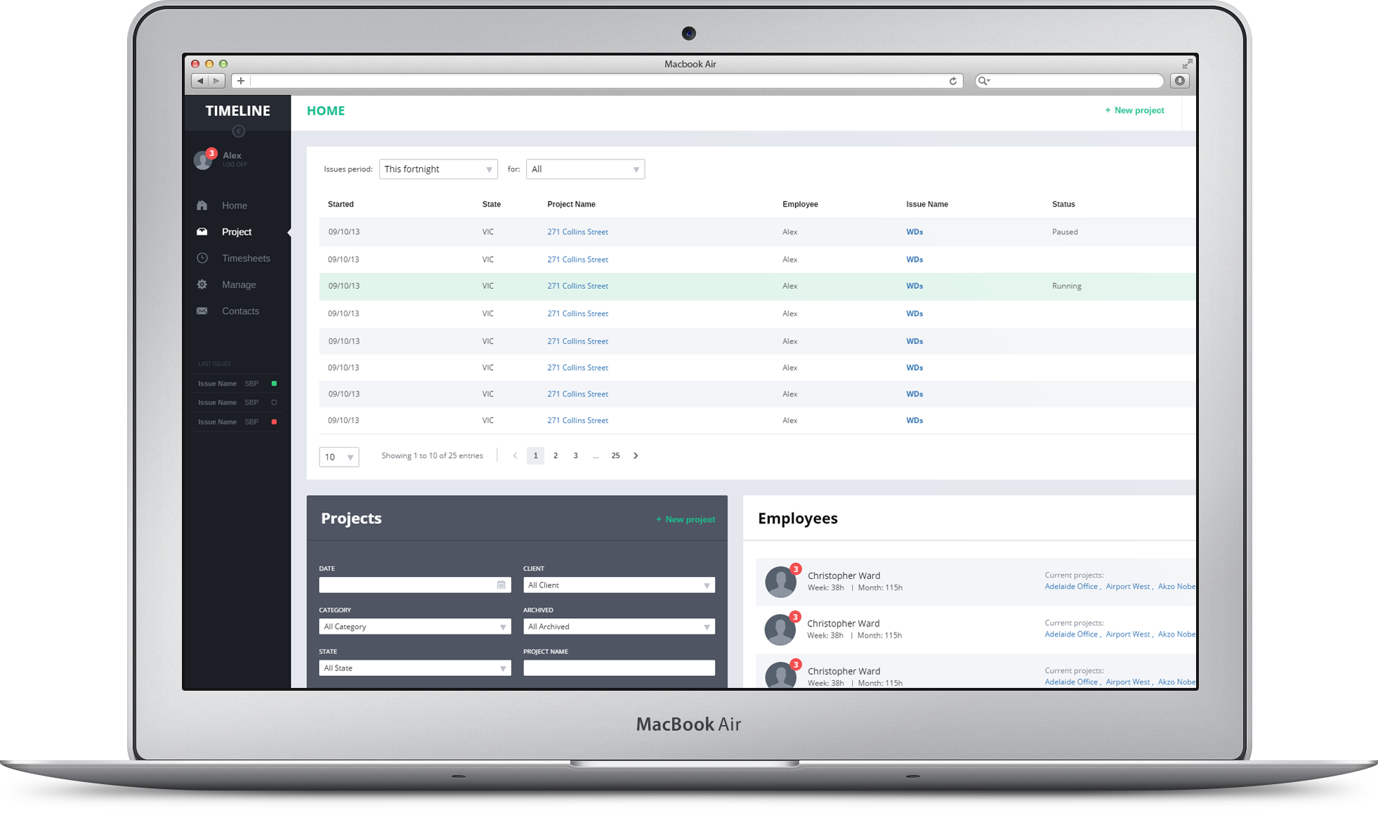 Timeline, time tracking system redesign