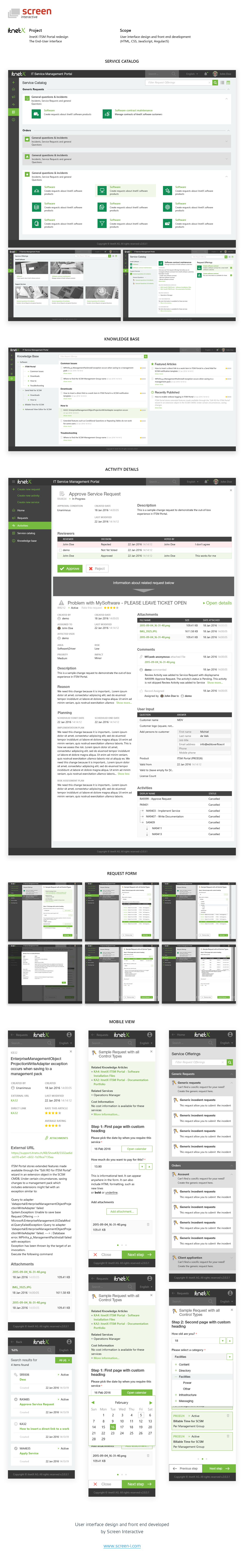 itnetX ITSM Portal: End-user interface